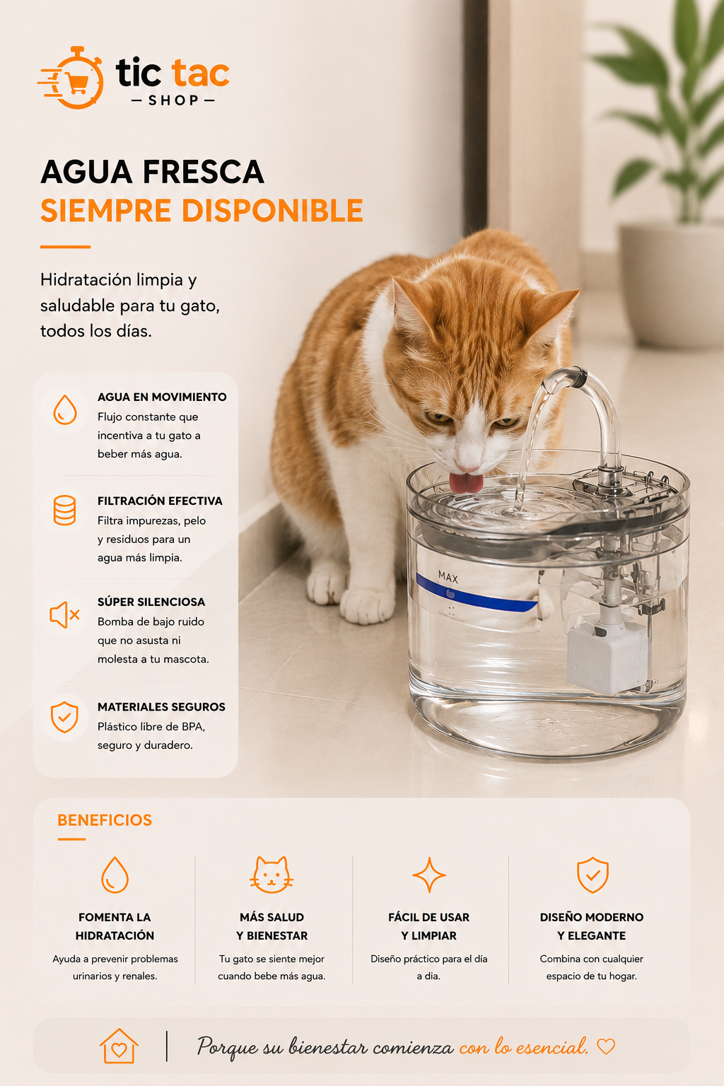 BEBEDERO INTELIGENTE PARA MASCOTAS 🐈