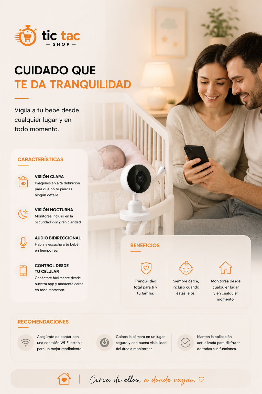 CAMARA MONITOR PARA BEBE FLEXIBLE APP