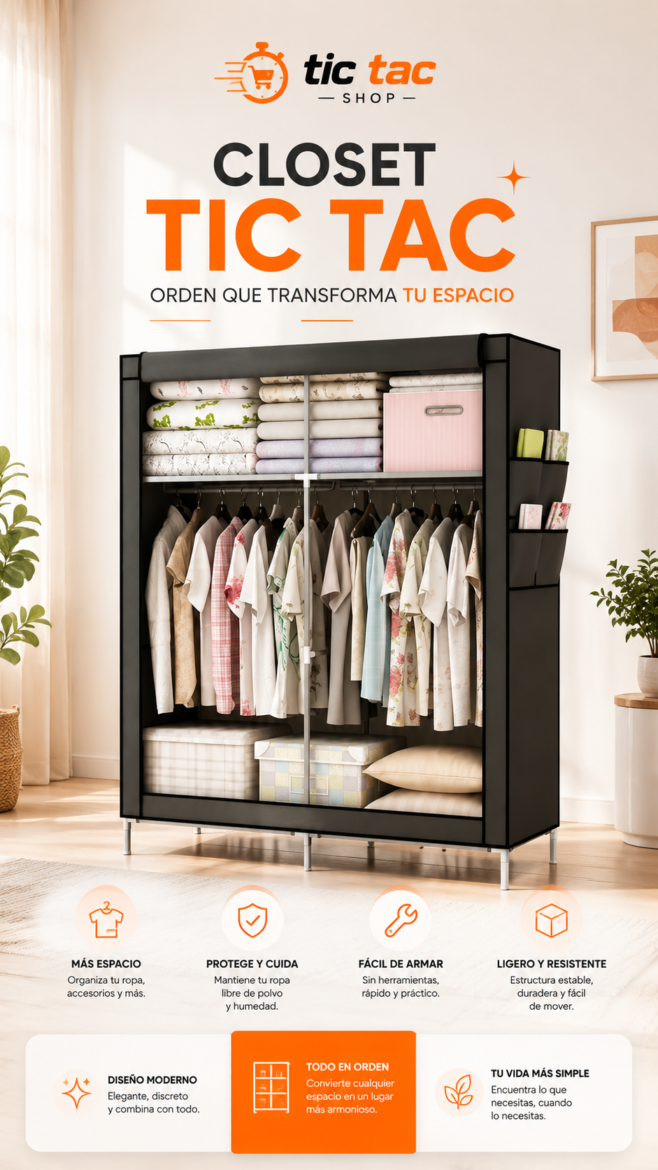 ORGANIZADOR DE ROPA ARMABLE/CLOSET