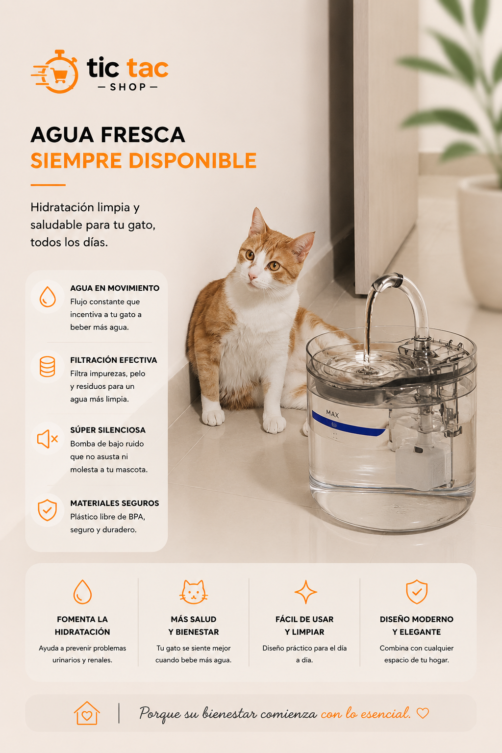 BEBEDERO INTELIGENTE PARA MASCOTAS  🐈